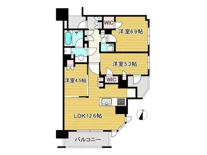 レーベン東川口GRANDEST(3LDK/14階)の間取り写真