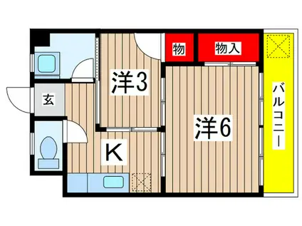 メゾン西千葉(2K/3階)の間取り写真