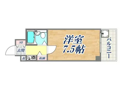 メゾン王子(1K/5階)の間取り写真