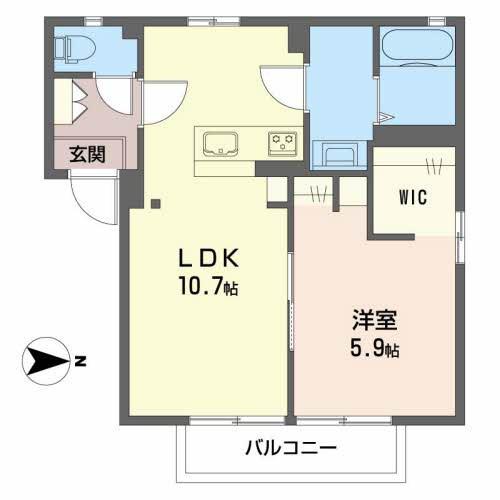 フレグランス安原(2K/1階)の間取り写真