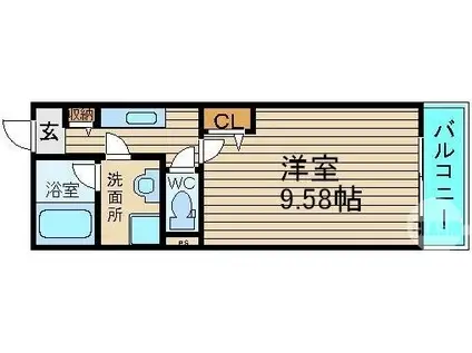 クレール・もず(1K/3階)の間取り写真