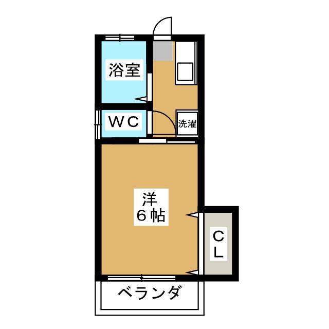コーポ北原I(1K/2階)の間取り写真
