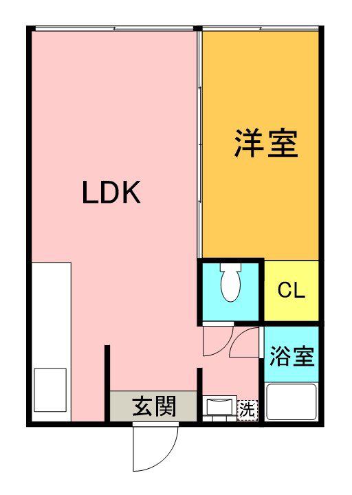 富士ハイツII(1LDK/1階)の間取り写真