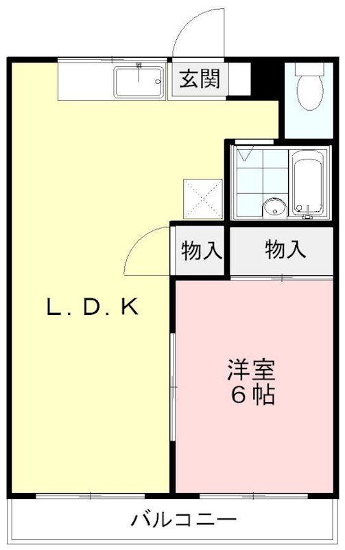 アーバンUSA(1LDK/2階)の間取り写真