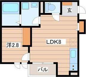 プルミエールJINNO(1LDK/1階)の間取り写真