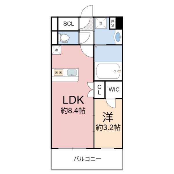 エスリードレジデンス都島ノース(1LDK/4階)の間取り写真