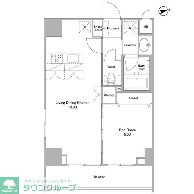 アスール北上野(1LDK/5階)の間取り写真