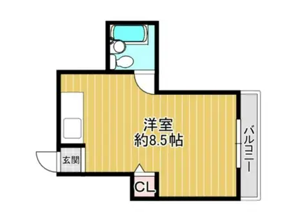 ロイヤルコート1番館(1DK/2階)の間取り写真