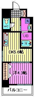 RESIDENCE OMIYA HIKAWASANDOレジデンス大宮(1DK/3階)の間取り写真