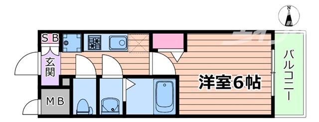 プレサンス塚本アクミリオン(1K/7階)の間取り写真
