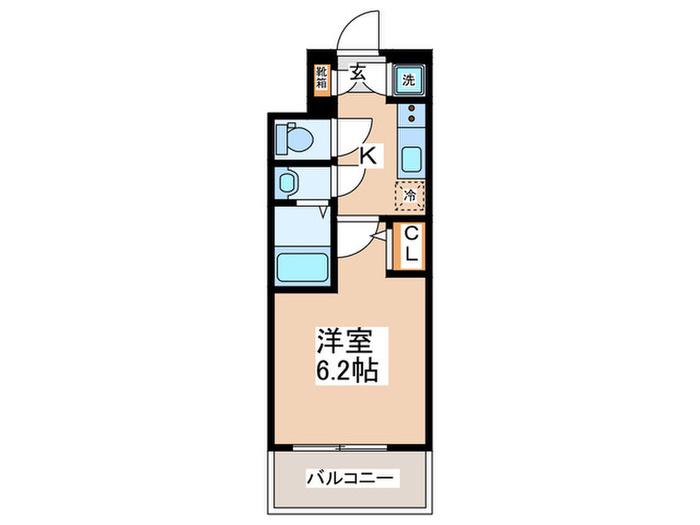 エスリード大阪梅田リュクス(1K/6階)の間取り写真