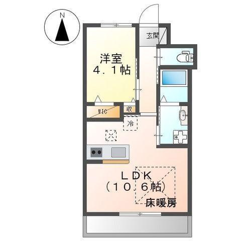 リバティ(1LDK/2階)の間取り写真
