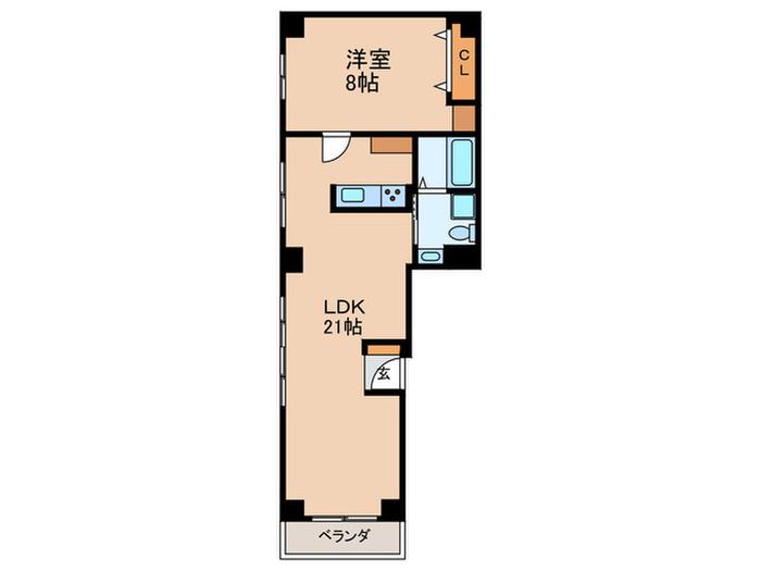 デルックス東陽ビル(1LDK/2階)の間取り写真