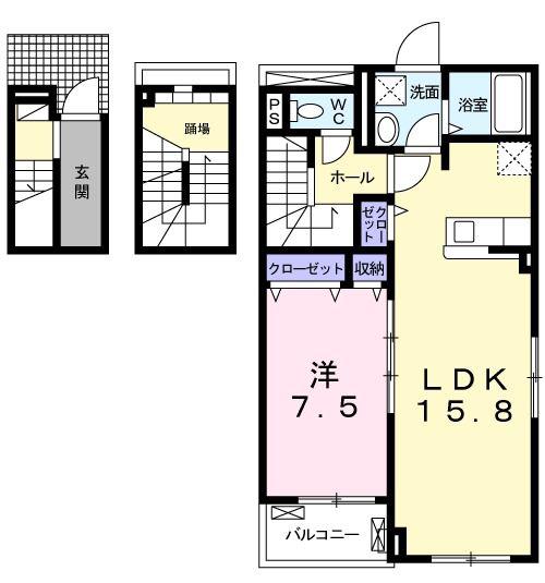 シャルマン A(1LDK/3階)の間取り写真