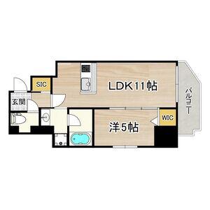 フェルザ福島(1LDK/13階)の間取り写真