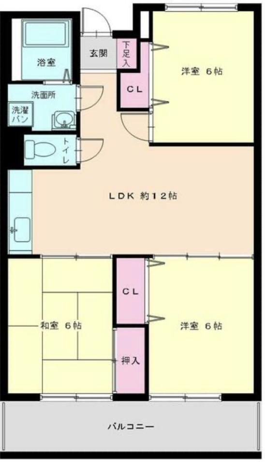 吉田宮町ビル(3LDK/4階)の間取り写真