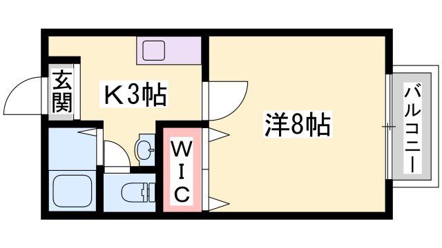 アリヴィオII番館(1K/2階)の間取り写真