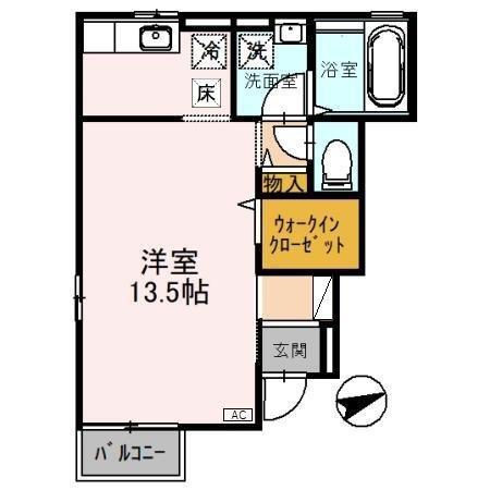 エルドラドK(ワンルーム/1階)の間取り写真