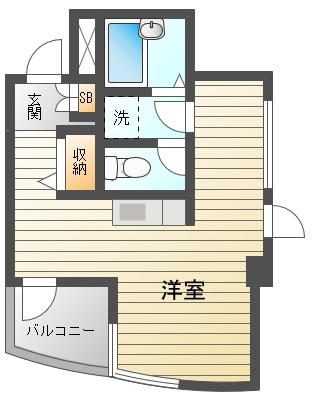 今泉ビル(ワンルーム/4階)の間取り写真