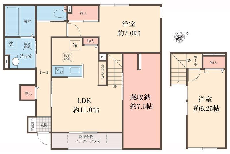 MAISON LIMONAIA(2LDK/1階)の間取り写真