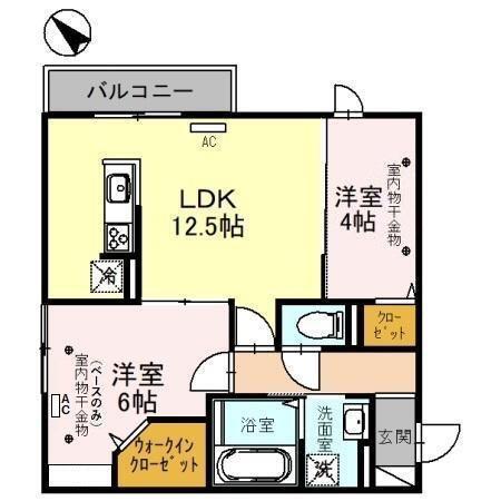 アリビオ駅西(2LDK/3階)の間取り写真