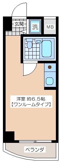 梅丘南マンション(ワンルーム/4階)の間取り写真