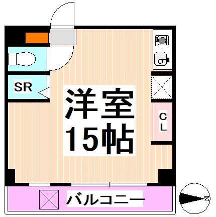ドムス金城(ワンルーム/2階)の間取り写真