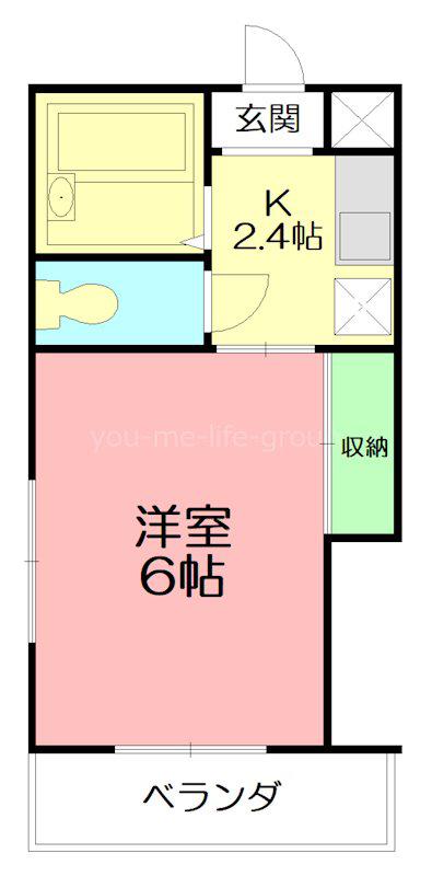 ビラサンロードC(1K/2階)の間取り写真