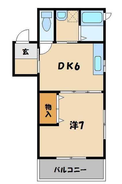 ローズ・クレスト(1DK/3階)の間取り写真