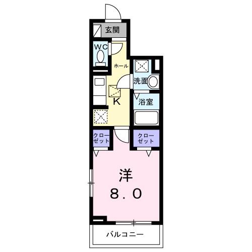 メープルコート小川(1K/1階)の間取り写真
