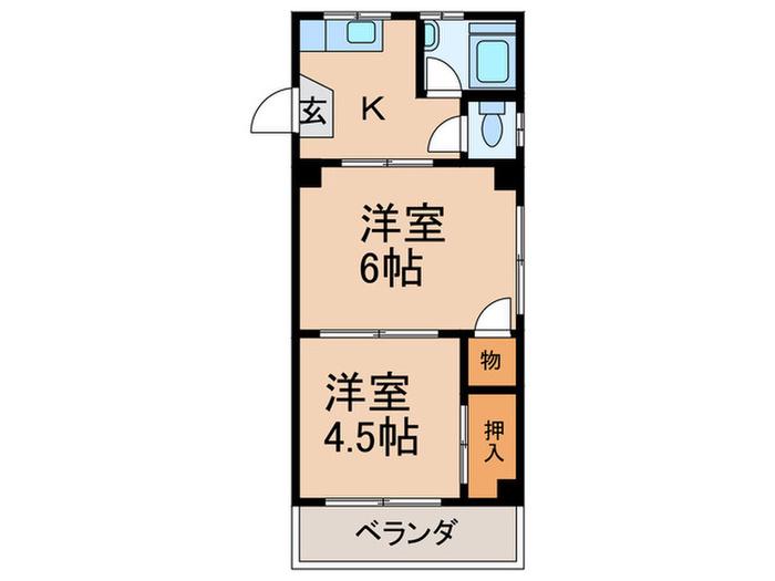 佐久間ハイツ(2K/3階)の間取り写真
