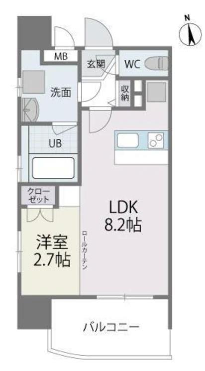 MODERN PALAZZO 博多デュオグランデイースト(1LDK/4階)の間取り写真