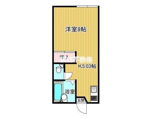 ファミーユ新郷I(1K/2階)の間取り写真