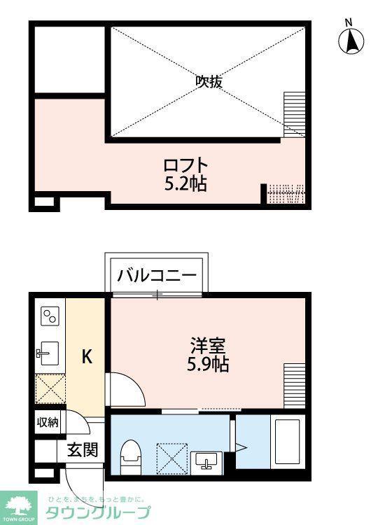 FORESIGHT豊四季(1K/2階)の間取り写真