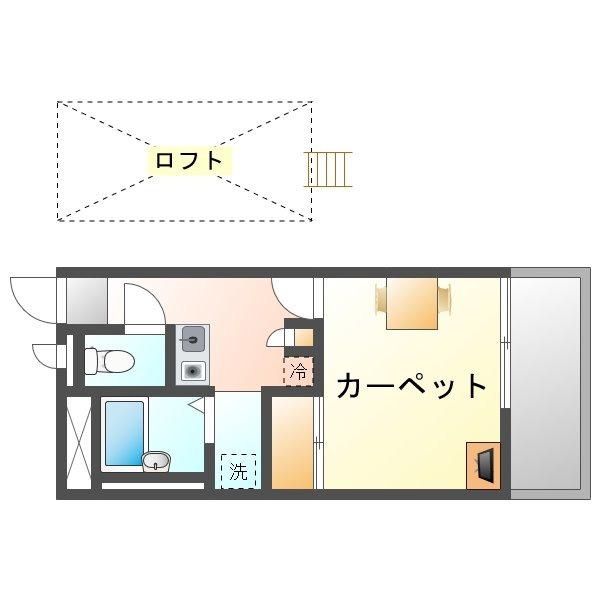 レオパレス松山(1K/3階)の間取り写真