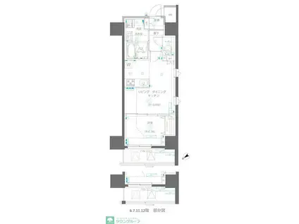 アルファレジデンシア南千住(1LDK/12階)の間取り写真