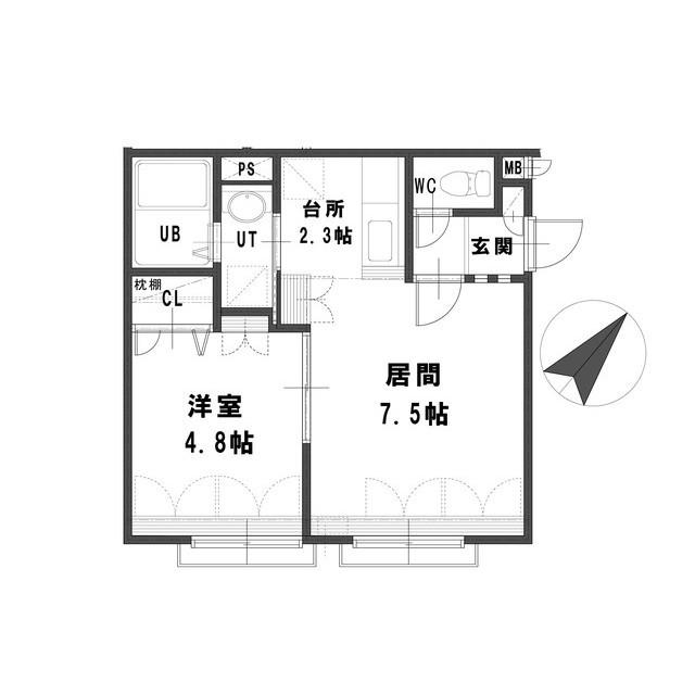 ルミエール24(1LDK/1階)の間取り写真