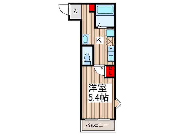 メゾン ルメイリア(1K/1階)の間取り写真