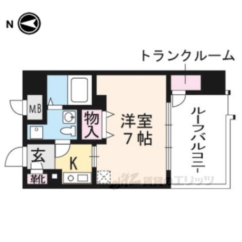 ベラジオ四条烏丸(1K/9階)の間取り写真