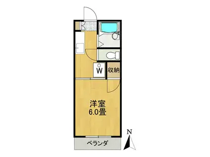 西武新宿線 野方駅 徒歩6分 女性限定 2口コンロ有 (1K/1階)の間取り写真