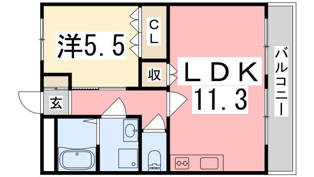 エーデルハイム(1LDK/2階)の間取り写真