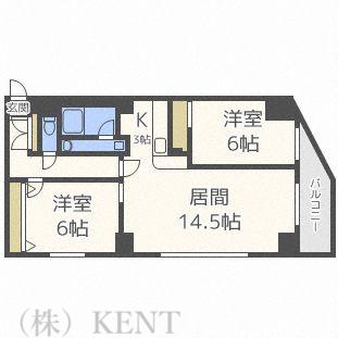 ブリーズ宮の沢II(2LDK/6階)の間取り写真