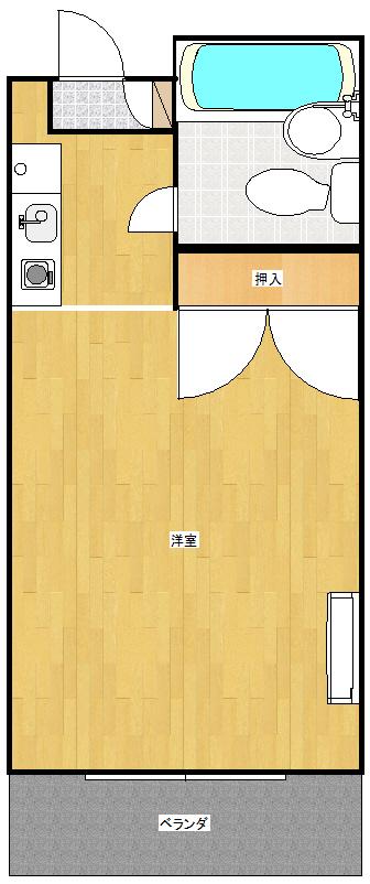 山萬新城第2ビル(ワンルーム/5階)の間取り写真