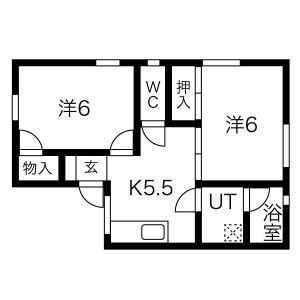 エステート船越(2DK/1階)の間取り写真
