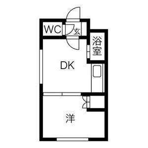 サニープレイス北21A(1DK/4階)の間取り写真