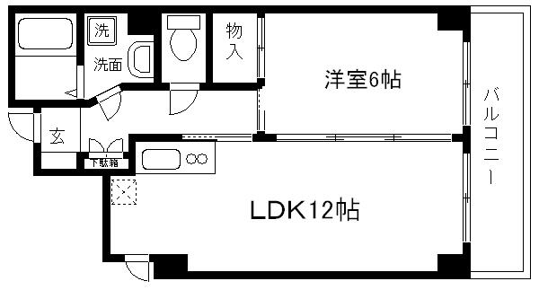 シャトーレスト(1LDK/3階)の間取り写真