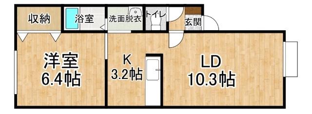 CLARTE(1LDK/1階)の間取り写真