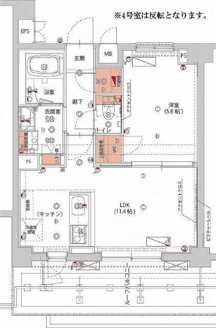 ハーモニーレジデンス神楽坂ヒルズセカンド(1LDK/6階)の間取り写真