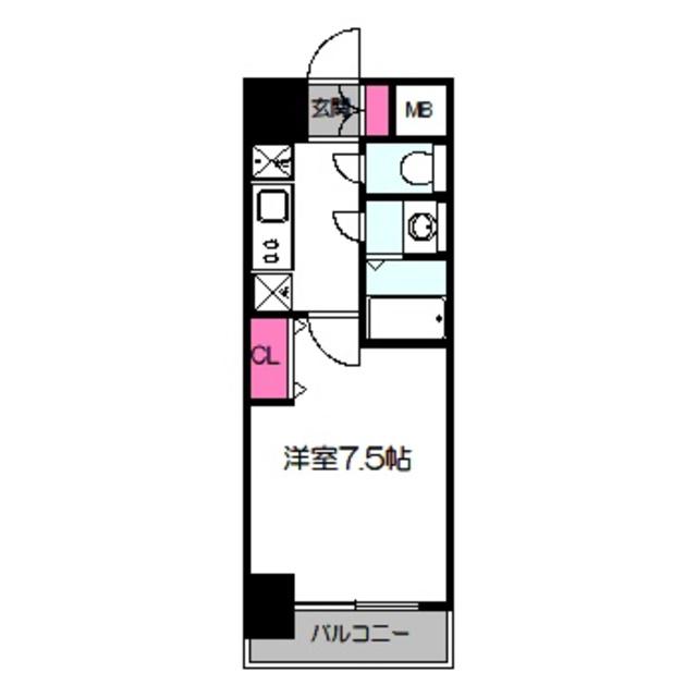 ソルテラスOSAKAJO EST(1K/2階)の間取り写真