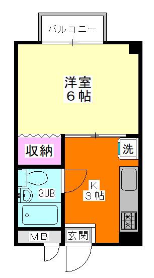 メゾンインペリア(1K/2階)の間取り写真